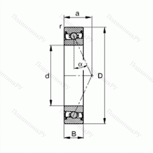 Подшипник шпиндельный HCS 71915-E-T-P 4S от производителя  FAG Подшипник шпиндельный HCS 71915-E-T-P 4S от производителя  FAG