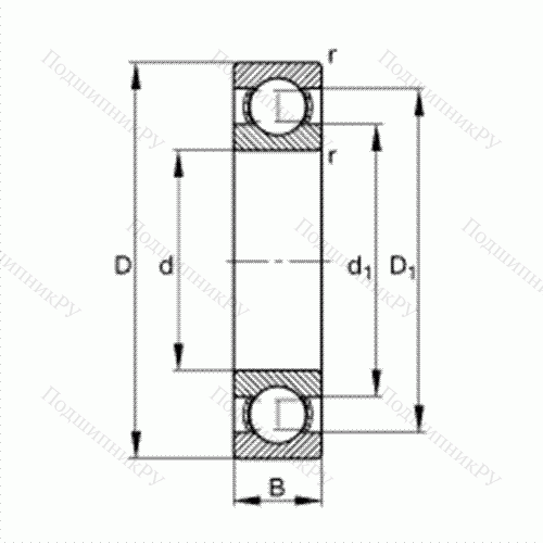 Подшипник шариковый радиальный 624