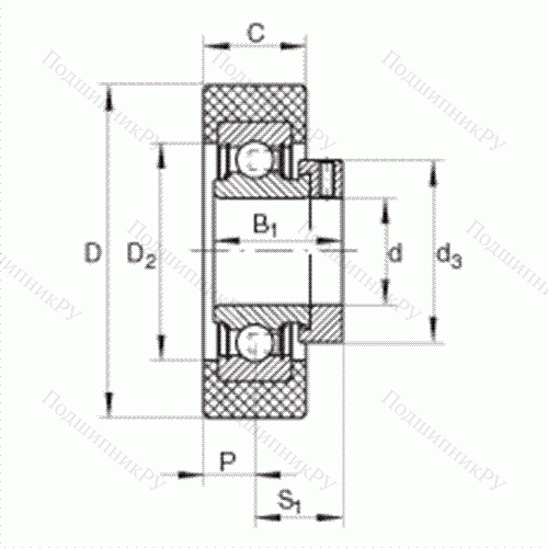 Подшипник шариковый закрепляемый RCSMA 30/65-FA 106 от производителя  INA Подшипник шариковый закрепляемый RCSMA 30/65-FA 106 от производителя  INA