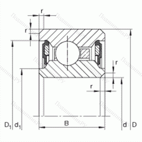 Подшипник шариковый радиальный с тонким кольцом CSCU 040-2RS от производителя  INA Подшипник шариковый радиальный с тонким кольцом CSCU 040-2RS от производителя  INA