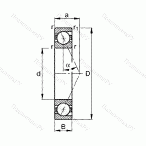 Подшипник шпиндельный B 7004-E-T-P 4S от производителя  FAG Подшипник шпиндельный B 7004-E-T-P 4S от производителя  FAG