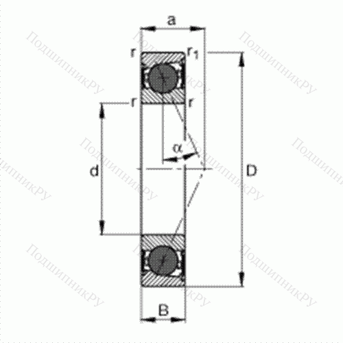 Подшипник шпиндельный HCB 71915-E-2RSD-T-P 4S от производителя  FAG Подшипник шпиндельный HCB 71915-E-2RSD-T-P 4S от производителя  FAG