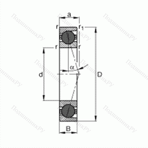 Подшипник шпиндельный HCB 71915-C-T-P 4S от производителя  FAG Подшипник шпиндельный HCB 71915-C-T-P 4S от производителя  FAG