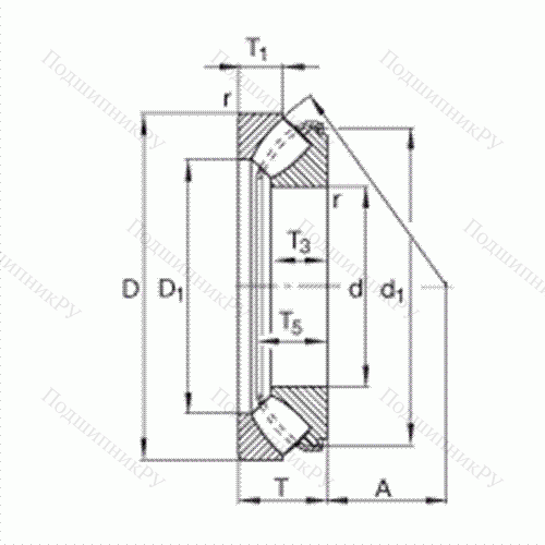 Подшипник роликовый упорно-радиальный сферический 29440-E 1