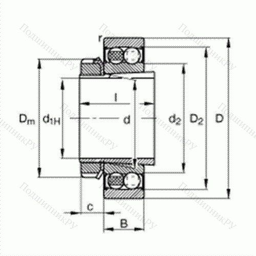 Подшипник шариковый радиально-сферический 2206-K-2RS-TVH-C 3 + H 306 от производителя  FAG