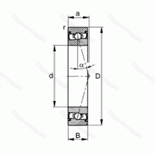 Подшипник шпиндельный HSS 7004-C-T-P 4S от производителя  FAG Подшипник шпиндельный HSS 7004-C-T-P 4S от производителя  FAG