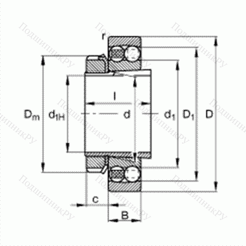 Подшипник шариковый радиально-сферический 2308-K-TVH-C 3 + H 2308 от производителя  FAG