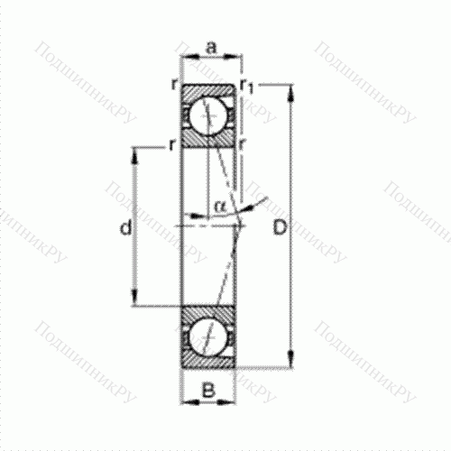 Подшипник шпиндельный B 7004-C-T-P 4S от производителя  FAG Подшипник шпиндельный B 7004-C-T-P 4S от производителя  FAG
