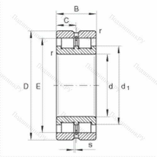 Подшипник роликовый радиальный SL 024838 от производителя  INA